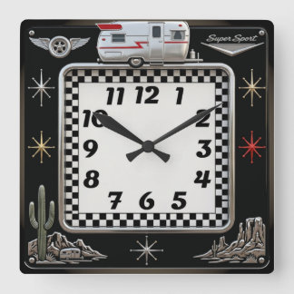 Rockabilly Vierkante Klok