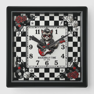 Rockabilly Vierkante Klok