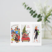 rockabilly vintage feestdagenkaart (Staand voorkant)