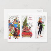 rockabilly vintage feestdagenkaart (Voorkant / Achterkant)