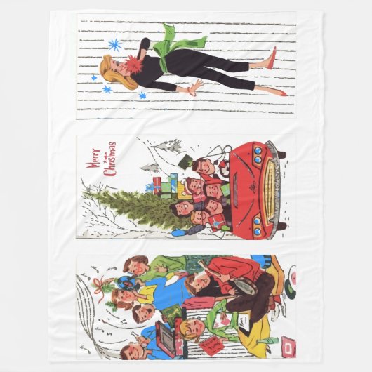 rockabilly vintage kerstdeken fleece deken (Voorkant)