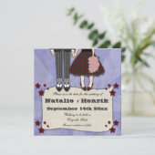 Rockabilly Wedding, 5.25x5.25 behalve de datum Save The Date (Staand voorkant)