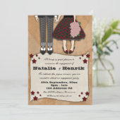 Rockabilly Wedding, 5x7 verloving Kaart (Staand voorkant)