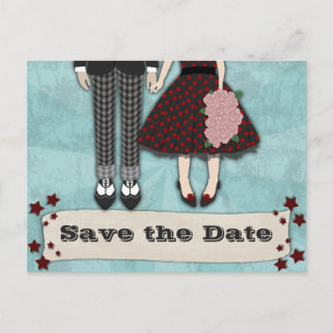 Rockabilly Wedding, bewaar de datum Aankondigingskaart