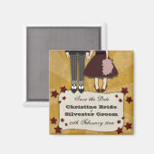 Rockabilly Wedding, bewaar de datum Magneet (Voorkant / Achterkant)