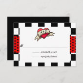 Rockabilly Wedding RSVP Kaartje (Voorkant / Achterkant)