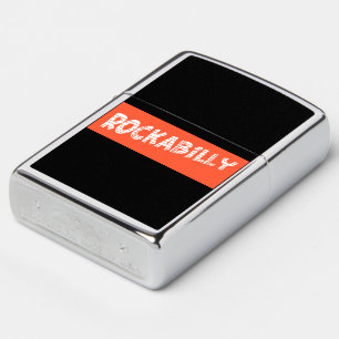 Rockabilly zwart chrome Zippo aansteker