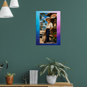 Rockachibi Bruce Aurore Vintage Poster
