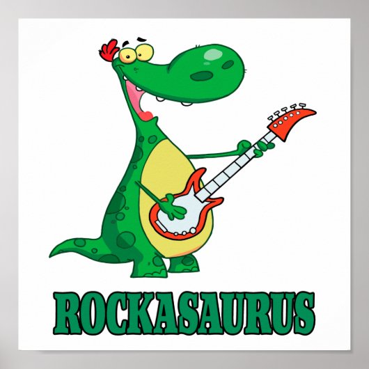 rockasaurus rock n roll dino dinosaur.ai poster (Voorkant)