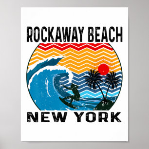 Rockaway Beach New York Surfen Surfplank Poster