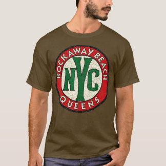 Rockaway Beach Queens NYC  Road Sign Distre T-shirt