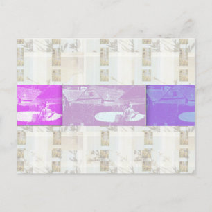 Rockaway Beach Surfeur FleurPlaid Carte Postale