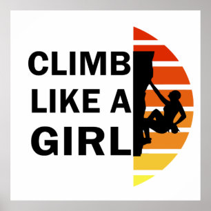 rockbeklimmende vrouw poster