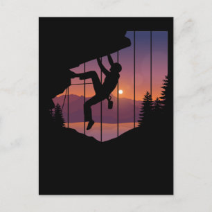 Rockbeklimming Mannen klimberbergbeklimmering Briefkaart