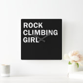 Rockclimbing girl vierkante klok (Huis)