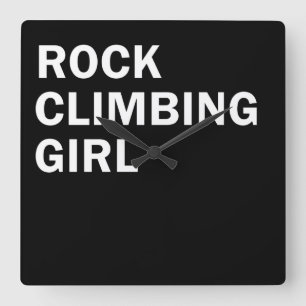 Rockclimbing girl vierkante klok