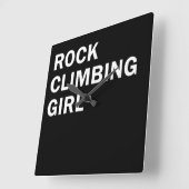 Rockclimbing girl vierkante klok (Hoek)