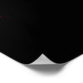 Rockdrummerposter – Zwarte Silhouet op Rood Poster (Hoek)