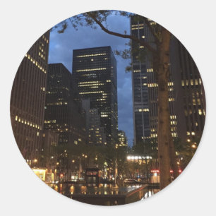 Rockefeller Center Dawn NYC Architecture New York Ronde Sticker