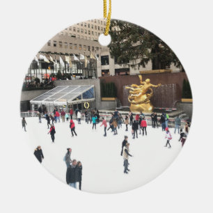 Rockefeller Center ijskrankel NYC-foto Keramisch Ornament