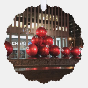 Rockefeller Center New York NY Red-kerstballen Ornament Kaart