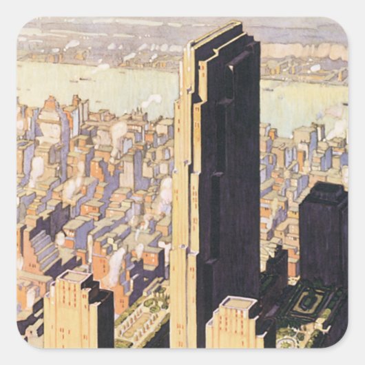 Rockefeller Center New York Vierkante Sticker (Voorkant)