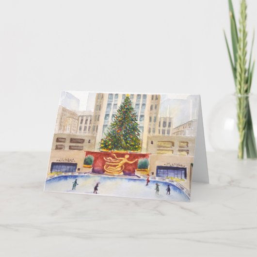 Rockefeller Center Plaza Christmas Tree Card Kaart (Voorkant)