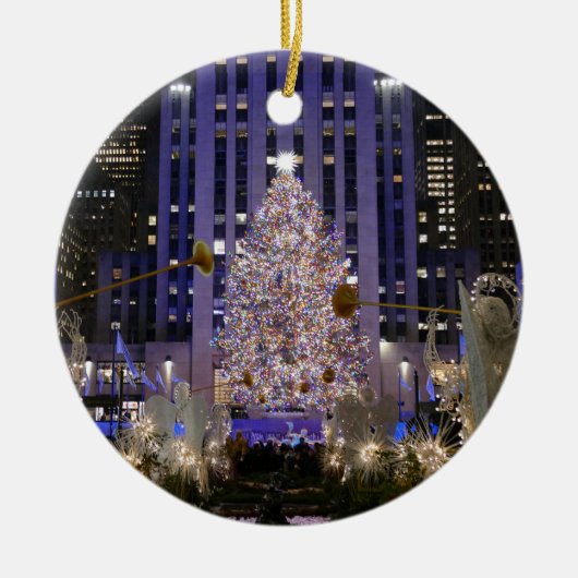 Rockefeller Center's Angels & kerstboom - Keramisch Ornament (Voorkant)