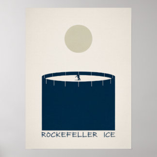 Rockefeller IJsbaan Manhattan Winter Schaats Kunst Poster