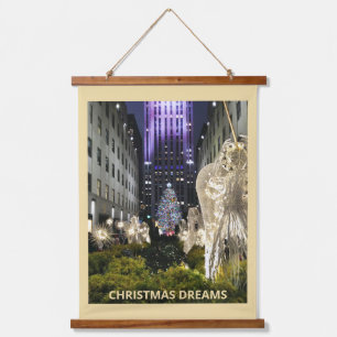 Rockefeller Plaza Kerstmis NYC Hangend Wandkleed