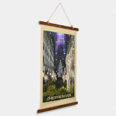 Rockefeller Plaza Kerstmis NYC Hangend Wandkleed (Gebogen)