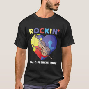 Rocken Op Een Andere Toon Autisme Bewustzijn Viool T-shirt