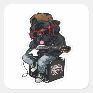 Rockende Notta Bear Vierkante Sticker