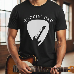 Rockende Papa Gitaarplectrums Gitarist Vaderdag T-shirt