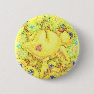 ROCKER BABY CHICK, SPRING MOSH PIT BUTTON Round
