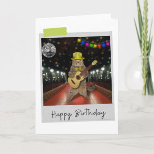 Rocker Cat Funny Carte d'anniversaire
