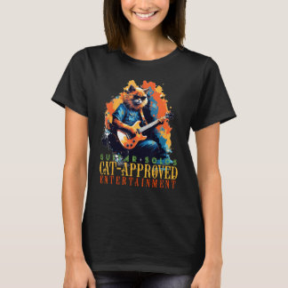 Rocker Cat met gitaar voor Riffs en Jam Lovers T-shirt