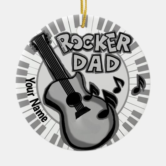 Rocker Dad Ornament (Voorkant)