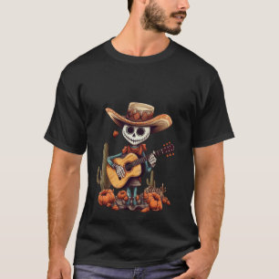 Rocker de Désert: Skelet, Guitare & Citrouilles T-shirt