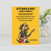 Rocker Dog verjaardagsuitnodiging Kaart (Staand voorkant)