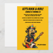 Rocker Dog verjaardagsuitnodiging Kaart (Voorkant / Achterkant)