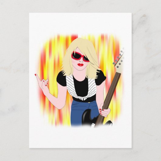 Rocker Girl Briefkaart (Voorkant)