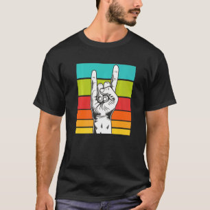 Rocker Hand Sign Rock Music Retro Rock T-shirt