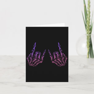 Rocker Hand Sign Rock Skeleton Retro Halloween Man Kaart