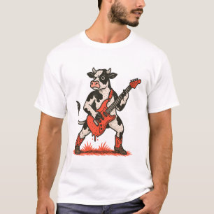 Rocker Koe PNG, Koe die gitaar speelt T-shirt