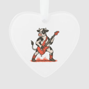 Rocker Koe PNG, Koe Speelt Gitaar Ornament