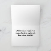 Rocker leadzanger verjaardagskaart kaart (Binnen)