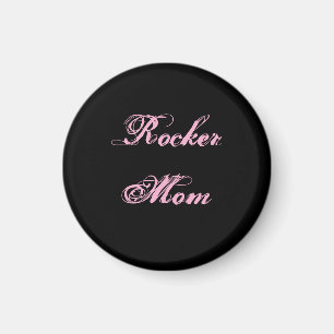 Rocker Moeder Koelkastmagneet (Zwart & Roze) Magneet