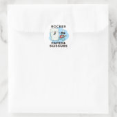 Rocker Paper en Scissors Funny Game Pun Ronde Sticker (Tas)
