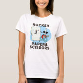 Rocker Paper en Scissors Funny Game Pun T-shirt (Voorkant)
